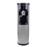 Premium Levella Freestanding Hot and Cold Electric Water Cooler in Black and Stainless Steel PWC215T